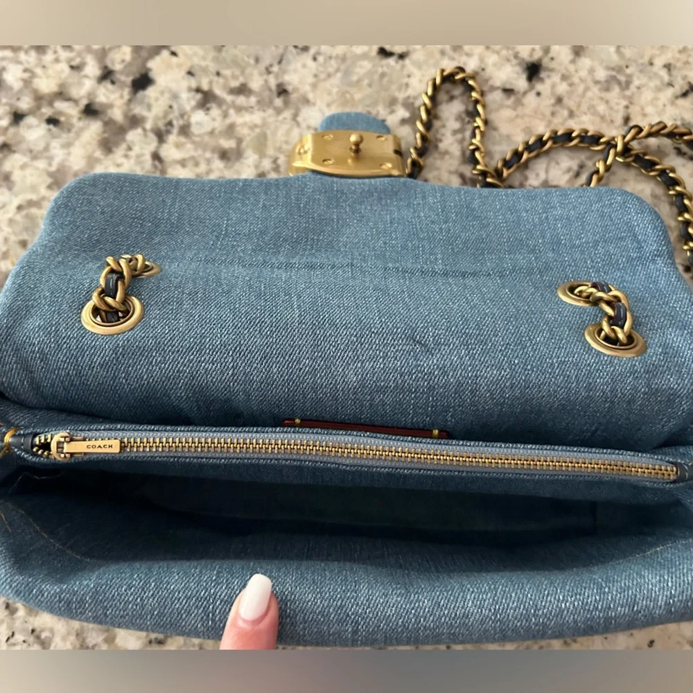 Coach Blue Quilted Crossbody Bag - Picture 10 of 12